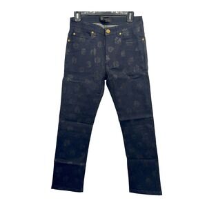 Gianni Versace Jeans Italy Gold Medusa‎ Print Black Denim Mens Size 29